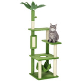 PawHut Cat Tree For Indoor Cats With Hammock, Cat Tower, Green
