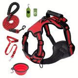 Tactical Service Dog Harness Strap Set, Car Seat Belt, Collapsible Bowl, Biodegradable Trash Bag Set For Dogs — all-in-one gear for safety, training, and adventure